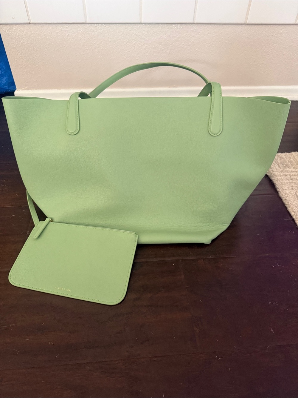 Mansur Gavriel Light Green Leather Tote